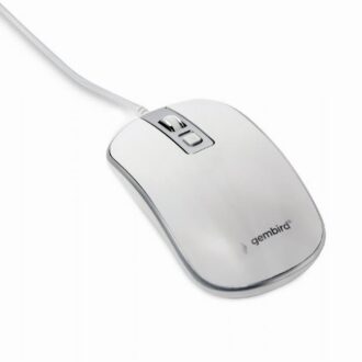 Hiir USB OPTICAL WHITE/SILVER/MUS-4B-06-WS GEMBIRD